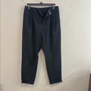 Urban Outfitters Blue and White Pinstriped Trousers